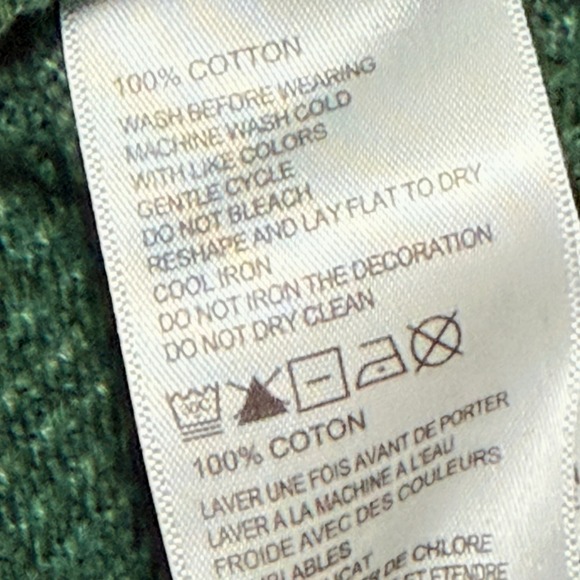 Tommy Bahama 1/4 Zip Pullover Sweater Mens Large Green Waffle Knit Cotton - Picture 7 of 7